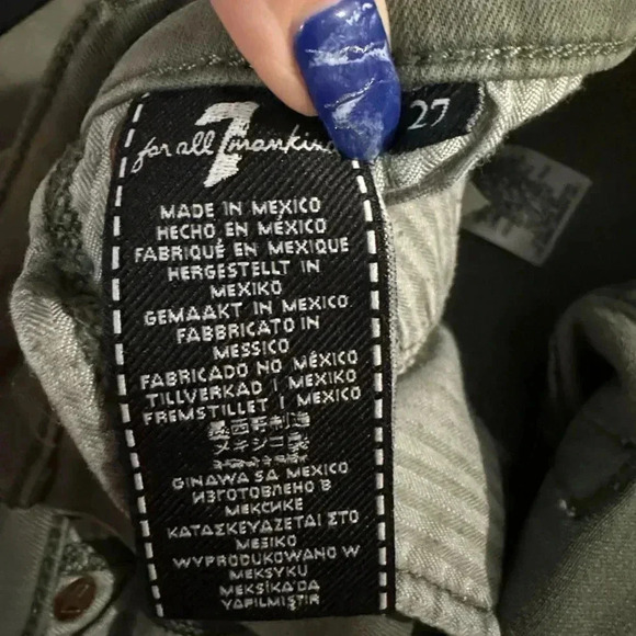 Seven for All Mankind Skinny Jeans 27 Soft & Stretchy Olive Army Green Preppy - Picture 11 of 14